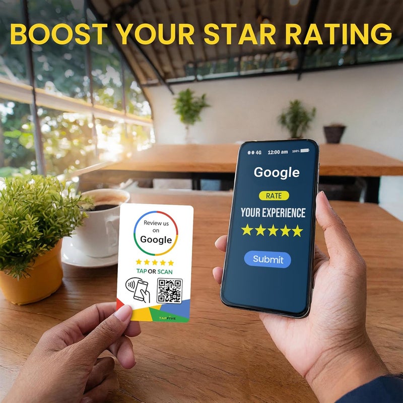 tapSnap Google Review Tap Cards (5-Pack) by TapFive - Tap for Instant Reviews - All Phones Compatible - Reusable Smart Tap NFC & QR - Boost Business Reviews - Powered by TapFive (5 Card Pack) - Image 5